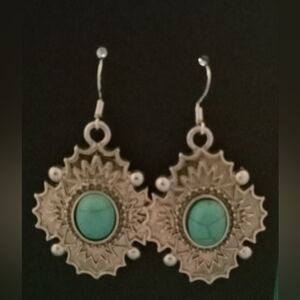 Bohemian Silver and Turquoise Earrings